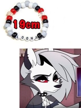 Helluva Boss 'Loona' Handmade Beaded Kandi Bracelet